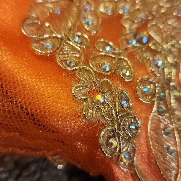 Large Orange Homecoming Dress - Picture 3 of 3